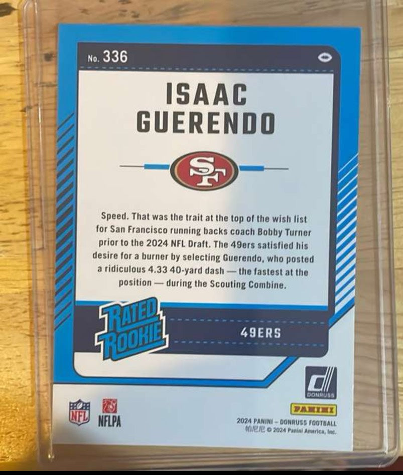 Isaac guerendo 49ers Panini Donruss Mint #336 "Rated Rookie