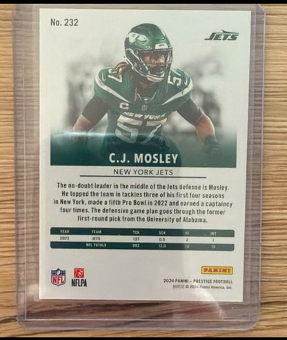 C J Mosley, Jets, 2024 Prestige, Mint,