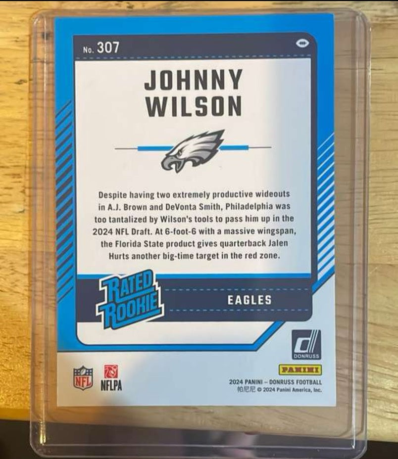 Johnny Wilson Panini Donruss Eagles "Rated Rookie" Mint #307