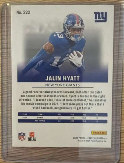 Jalin Hyatt, Giants, 2024 Prestige Mint, #222