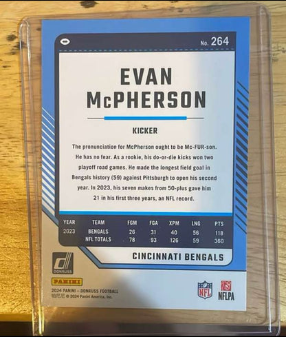 Evan McPherson Panini Donruss Bengals Mint #264