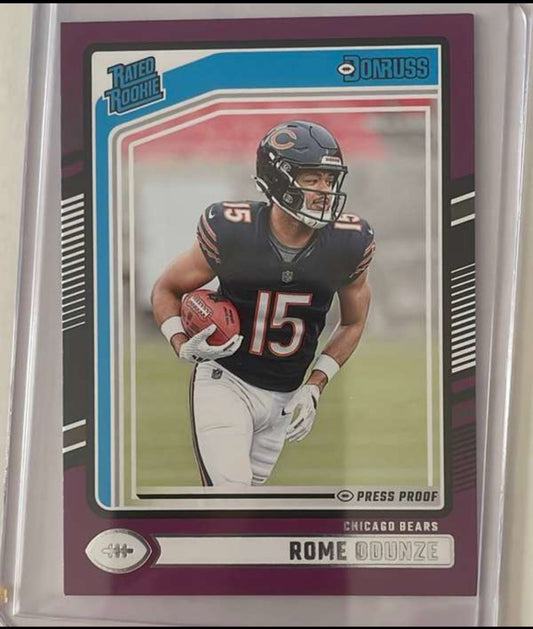 Rome Odunze 2024 Panini Donruss Rated Rookie Bears Card number 309 Mint