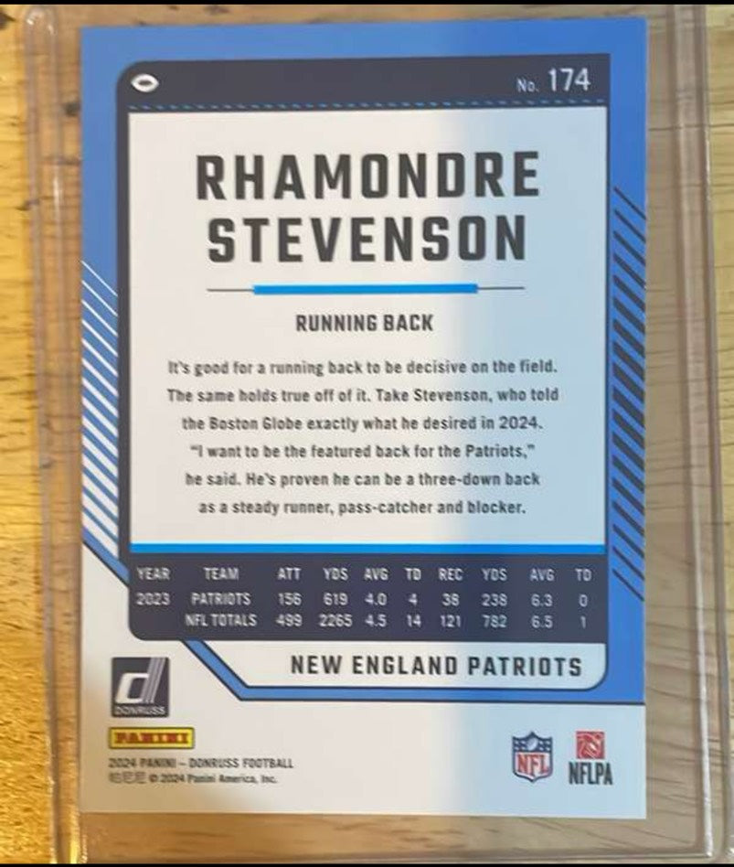 Rhamandre Stevenson Panini Donruss Patriots Mint #174